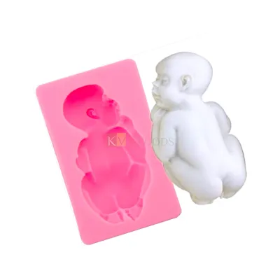1 PC Silicone Fondant Big Large Sleeping Baby Mould 1 Cavity, Kids Girls Boys Children's New Born Celebration Theme, Baby Shower Theme, Flexible Sugar Paste Gum Paste DIY Cake Decorating Molds