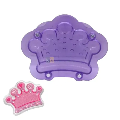 1 PC Transparent Violet 3D Crown Tiara Shape Plastic Polycarbonate Chocolate Mould Baking Tools Magnetic Mold Cake Toppers Kids Girls Princess Queen Birthday Theme DIY Jelly Decorating Mousse Cakes