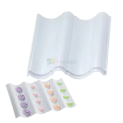 2 PCS White Big Waves Flower Former Set Wings Shaper, Ideal for Drying Gum Paste, Fondant and Royal icing  leaves, Engagement Wedding Anniversary Plastic Cake Server Cake Decorating Fondant Tools