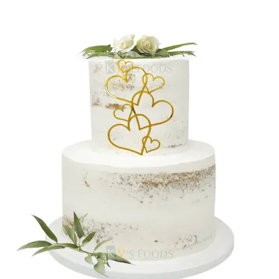 1PC Golden Acrylic Shiny Glass Finish Hearts Line Cake Topper, Love Theme Celebration, Valentines Cake Insert, Hearts Theme Cake Topper Side Cake Edge Topper DIY Cake Decoration