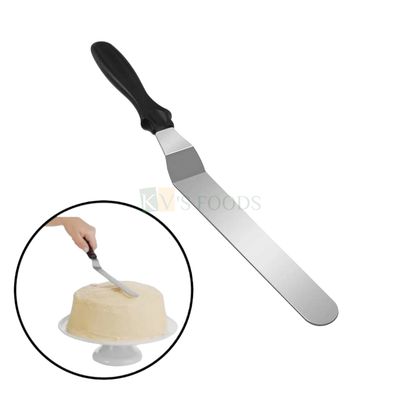 14.5 Inch Big Angular Stainless Steel Cake Pallette Bend Knife, Icing Cake Decorating Frosting, Whipping Buttercream Spatulas, Professional Cake Cream Stripping, Spreading, Shaping, Picking Tools