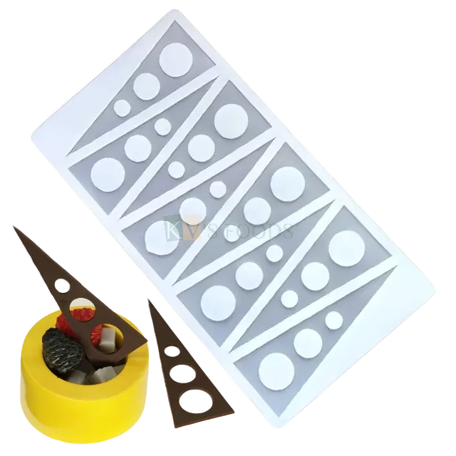 8 Cavity Silicon Triangle with 3 Hole, Sugar-craft, Cake Dessert Insert,  Chocolate, Ice Cream Garnishing Cake Decoration, Candy, Fondant, DIY Silicon Mould