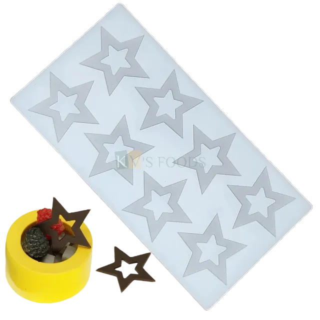 8 Cavity Silicon mini Stars edge ring , Sugar-craft, Cake Dessert Insert,  Chocolate, Ice Cream Garnishing Cake Decoration, Candy, Fondant, DIY Silicon Mould