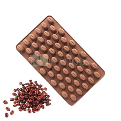 55 Cavity Small Coffee Bean Shape Silicon Chocolate Mould, Sugar Craft, Ice cream Cake Decoration, Pudding, Dessert, Jelly, Gummy, Garnishing, Candy, Pralines, Fondant, Baking DIY Food Decorations