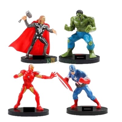 4PC Super Heroes Avengers Hulk, Thor, Iron man, Captain America Action Figures Model Toy Cake Topper Decoration, Miniature Figurine, Gift Children's Play Toys Set 4PC Super Heroes Avengers Hulk, Thor, Iron man, Captain America Action Figures Model Toy Cake Topper Decoration, Miniature Figurine, Gift Children's Play Toys Set