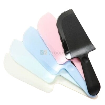 1PC Food Grade Plastic Serrated Cake Dessert Pizza Cheese Cutter Knife and Server Reusable &amp; Disposable Wedding Cake Knife and Server Set Disposable Cake Shovels