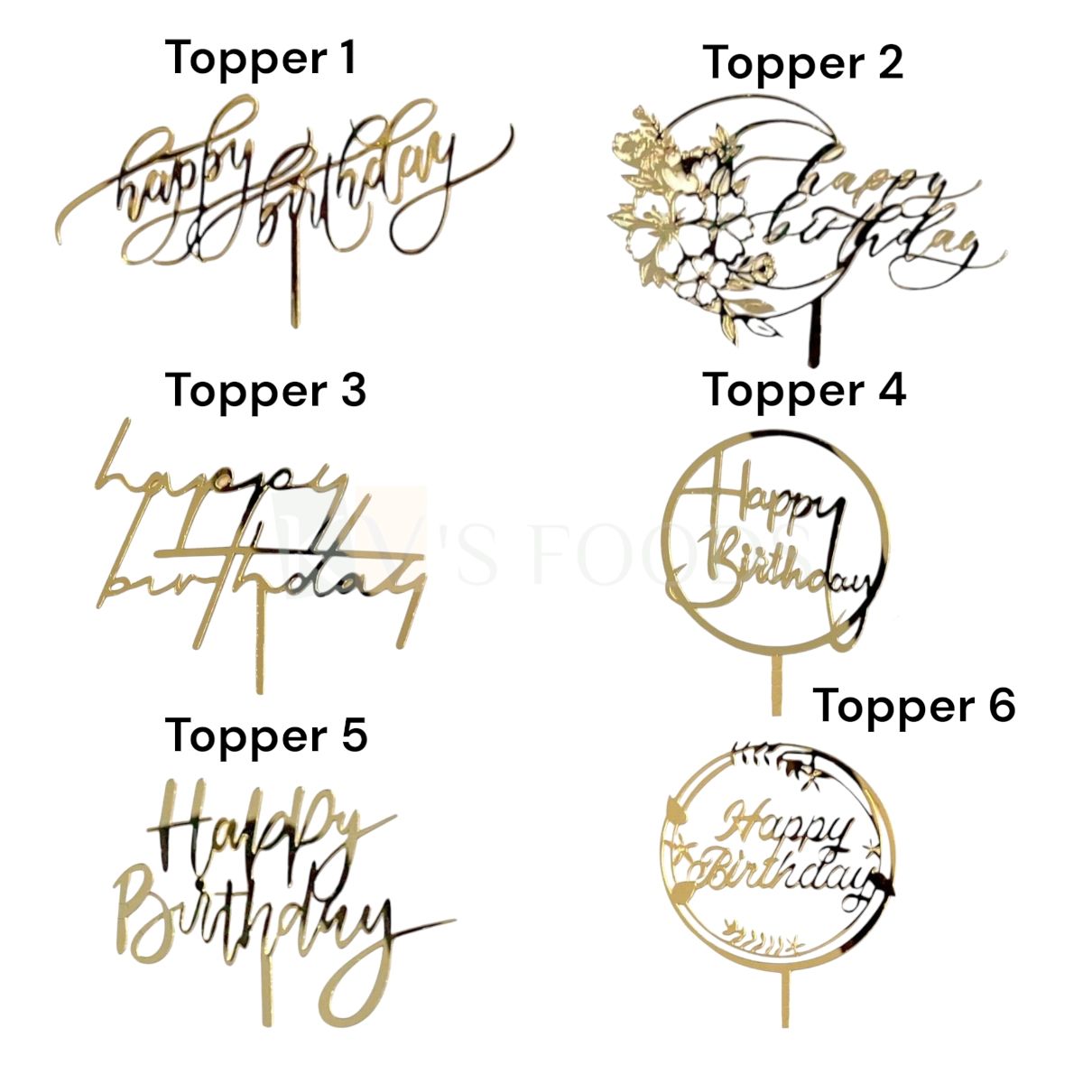 1PC Golden Acrylic Shiny Glass Finish Round with Flowers Happy Birthday Letters with Elegant Unique Font Design Cake Topper, Happy Birthday Cake Insert Small Home Celebration DIY Cake Decoration