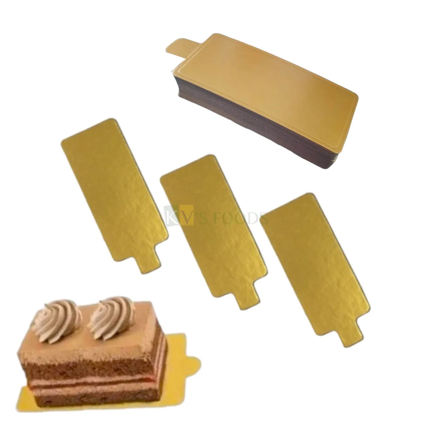 24PCS 4.3 Inch Rectangle Golden Pastry Cake Base Set Mini Cake Board Cardboard Mousse Base Cake Paper Board Dessert Plate Pastries Mini Tarts Cupcake Base Displays Tray Decorating Cakes Birthday Theme