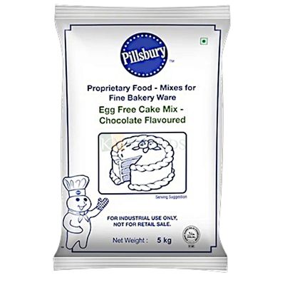 5 Kg Pillsbury, Brown, Egg Free Chocolate Flavoured Premix, For Bakery, Powder For Baking Birthday Cake, Pastry, Egg less Sponge Mix
