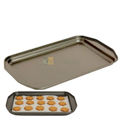 1 PC Rectangle Size 13.6 x 8.5 x 0.9 Inch Non-Stick Baking Tray, Biscuits, Cookies, Veggies, Meat, Deep Dish Pizza Pan, Bake Dish, Muffin Bakeware Baking Accessories for Oven, Kitchen Baking Tools