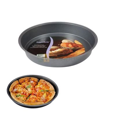 1 PC Black Colour, Base Diameter 6.8 Inch Medium Non-stick Pizza Plate Pan, For Oven Baking, Deep Dish Pie Tray Bakeware Round Mould for Cookie Bread Pancake Sheet, Home Kitchen Cooking Pattern Tools