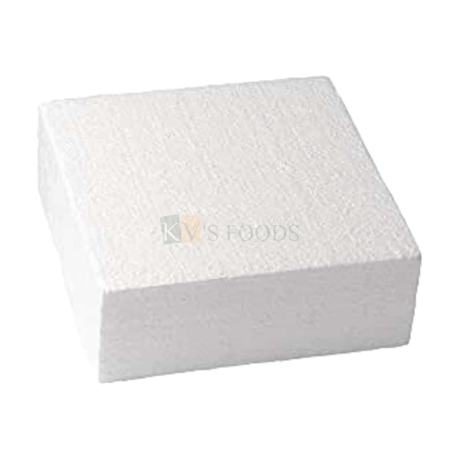 1PC White Styrofoam Square Cake Dummy, Size 10 X 10 X 4 Inch, Fake Cake Structure, Practice Dummy Cake, Non-Edible Display Cake