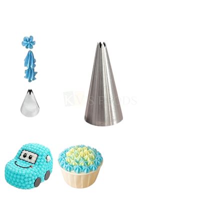 1 PC Stainless Steel Small Open Star Icing Piping Cake Nozzle, Flowers Birthday Wedding Cake Decoration 6 Teeth Tip, Frosting Whipping, Butter Cream, Pastry, Desserts, Cupcake DIY Cake Decorating Tool