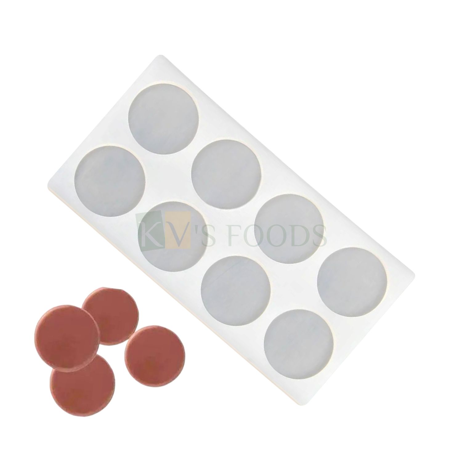 8 Cavity Silicon Round, Circle Shape Chocolate Mould, Sugar-craft, Desserts Inserts, Ice Cream Garnishing, Cake Topper, Jelly Candy, Fondant, Side Decor DIY Cakes, Cupcakes Food Decorations Molds