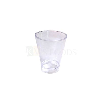 10 PCS  Size 2 x 2 Inch Height 2.6 Inch, Capacity ~ 50 ML Acrylic Mini Shot Glass, Multi-Purpose Clear Transparent Round Reusable Birthday Christmas Party Glass for Mousse Pudding
