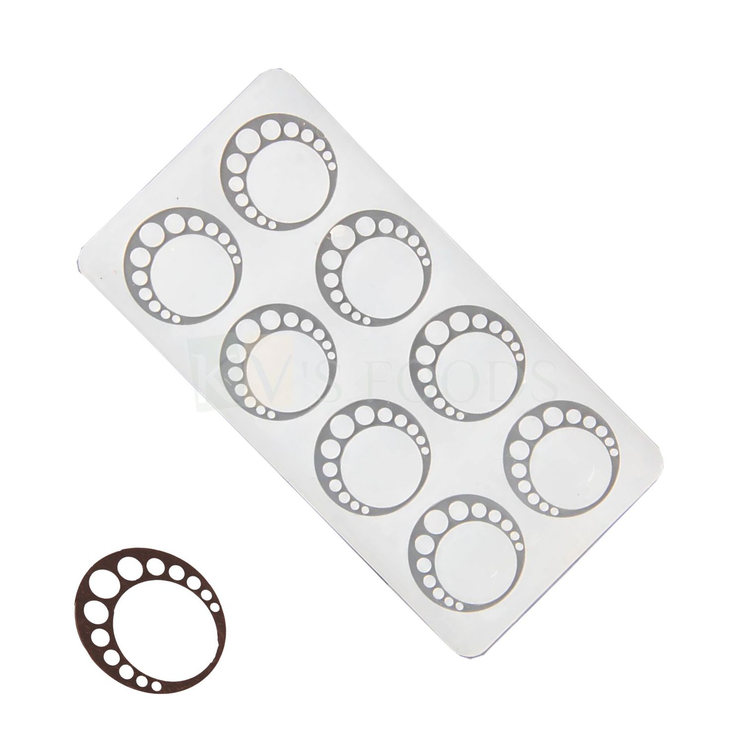 1 PC White Transparent 8 Cavity Hollow Round Necklace Pattern Silicon Chocolate Garnishing Sheet Moulds, Sugar-craft, Cake Dessert Insert, Ice Cream Cake Decoration Candy, Fondant DIY Food Decor Mold