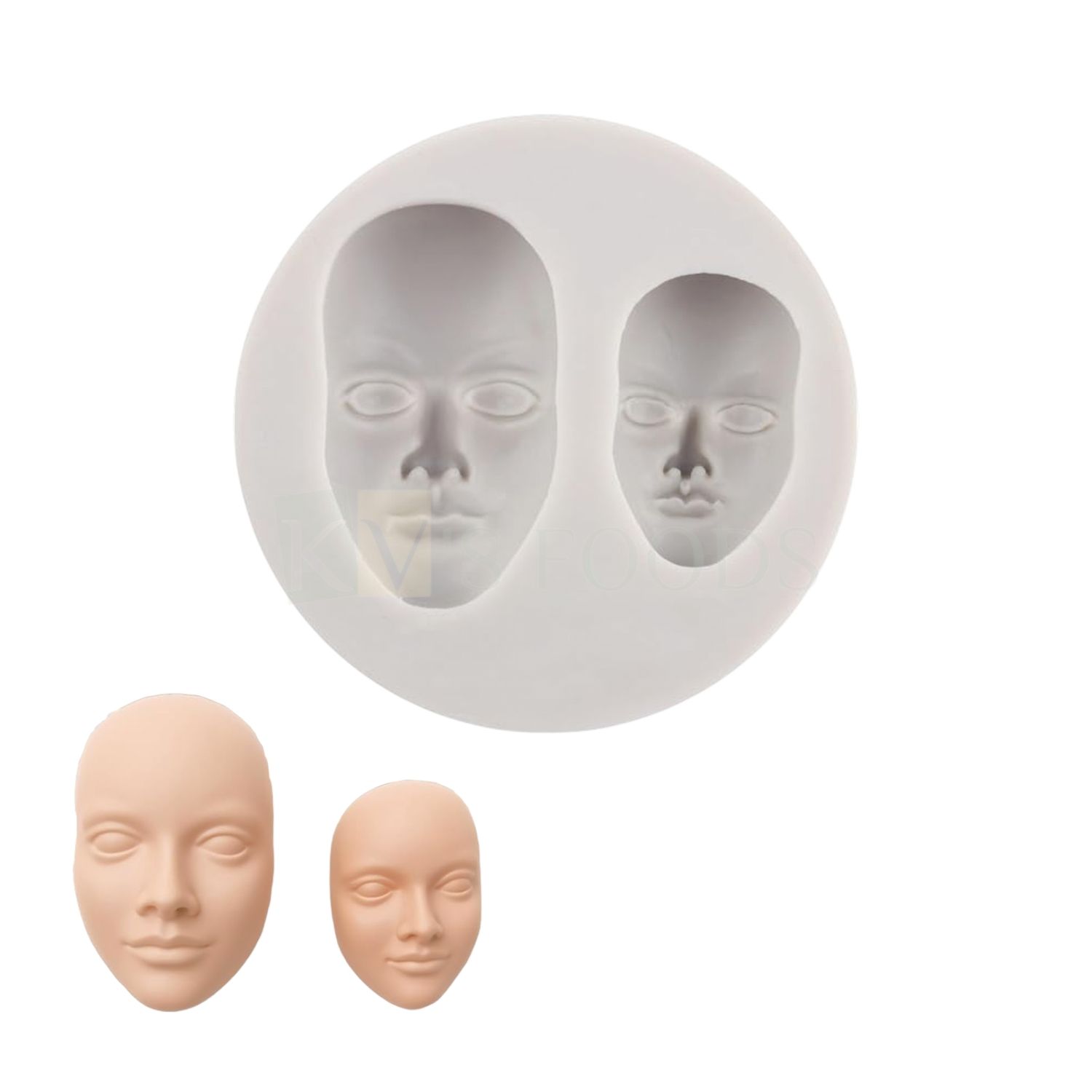 1 PC Small Silicone Fondant Human Faces Chocolate Mould, Kids Face, Wedding, Engagement Cakes, Anniversary Celebration Theme Flexible Moulds DIY Fondant Decorating Mold, Candy, Polymer Clay, Gum Paste