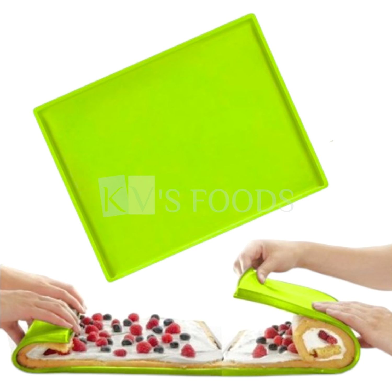 1 PC Silicone Swiss Roll Baking Tray, Molds, Non-stick Pads for Flour Kneading, Fondant Rolling Dough, Oven Baking Biscuits, Vegetables, Cookies Sheets, Temperature Resistance Accessories Drying Mat