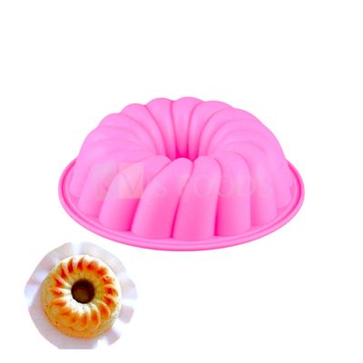 1 PC Medium Round Spiral Swirl Design Silicone Mould Savarin Jelly Bundt Cake, Pumpkin Donut Shape Mold, Birthday Party, Doughnut Mousse, Dessert, Ring Mould, Bakeware, Baking Mold, Muffin, Puddings