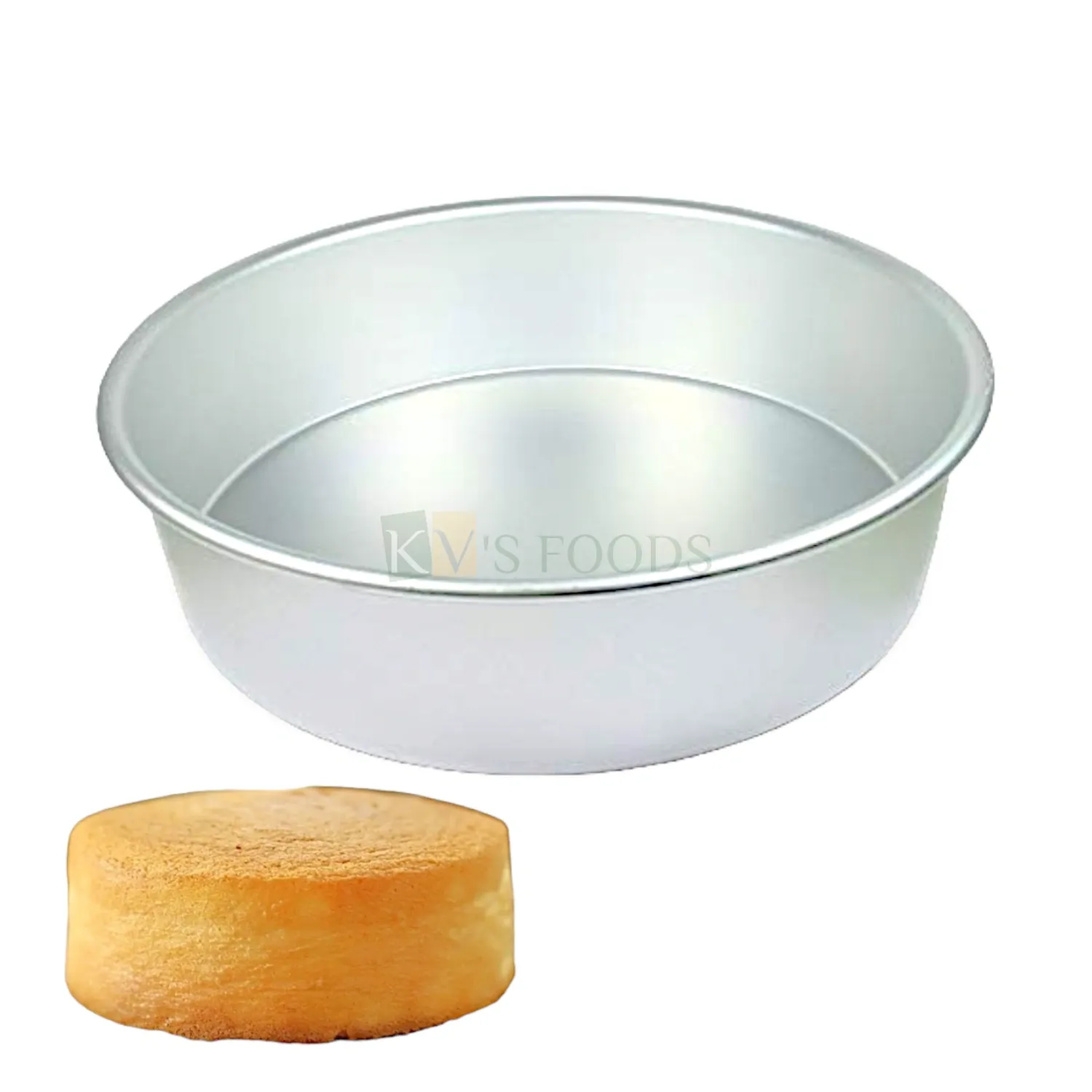 1PC Size Diameter 12 Inch, Height 2 Inch Capacity ~ 1.5 Kg  Aluminium Baking Pan Silver Circle Round Loaf Bread Cake Mould Bakeware Mousse Pudding Cheese Cake Containers Tins Tray for Ovens