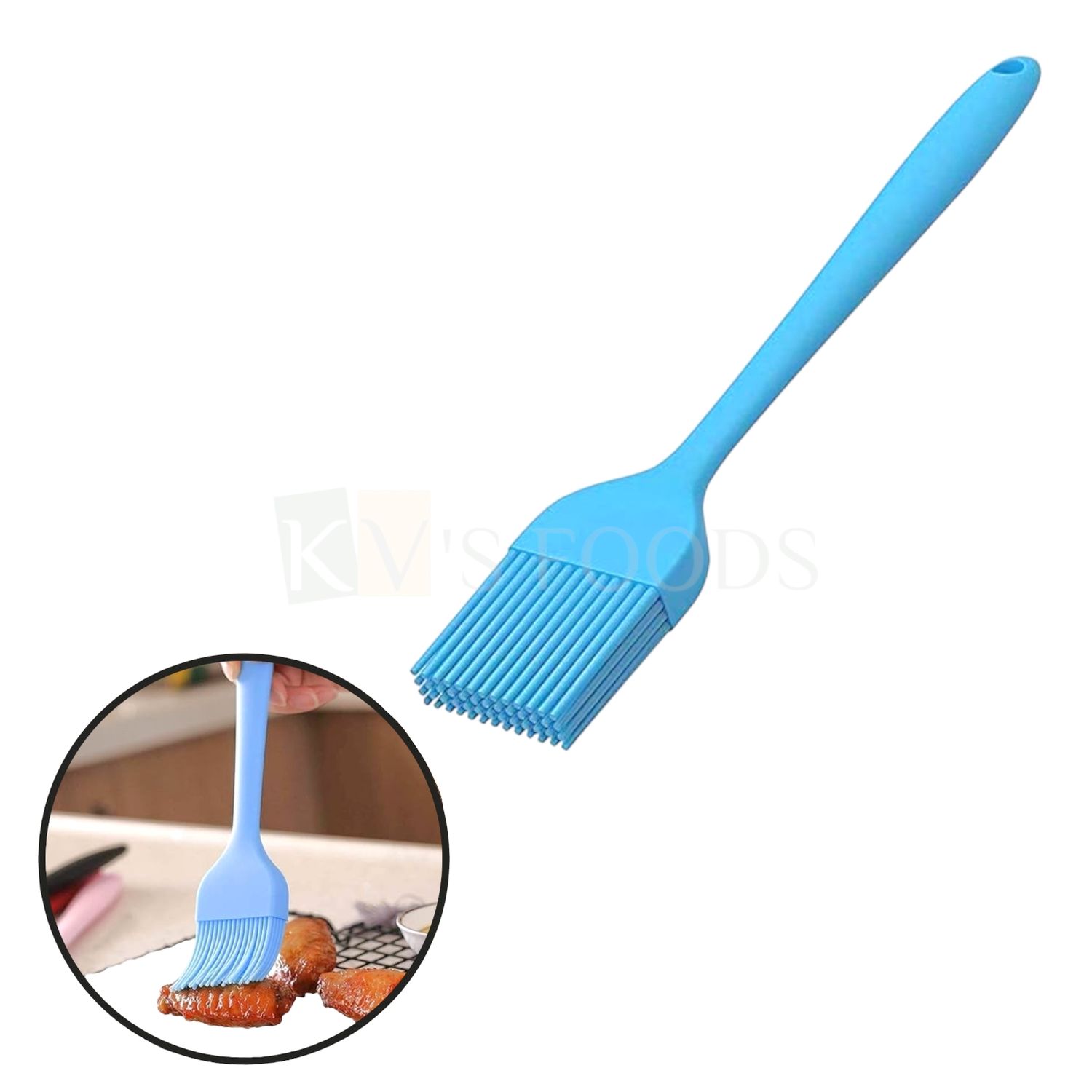 1 PC Big Oil &amp; Pastry Brush - 10 Inch Full Silicone Heat Resistance, Baking, Grilling, Buttering Tandoor, Glazing BBQ, Basting Oil Brush for Cooking, Non-Stick, Durable Kitchen Tool