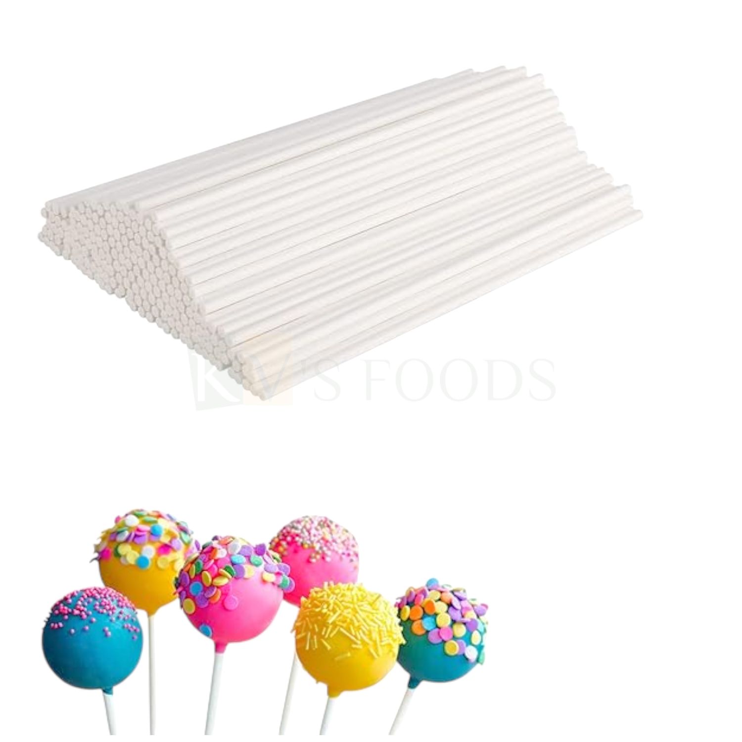 ~100 PCs White Plastic Cake Pop Sticks, 22.3 cm Big Lollipop Sticks, Popsicles, Hard Candy, Rainbow Sweets, Chocolates, Cakes, Stick, Straw Shakes, Smoothies, Birthday Parties Celebrations Art, Crafts