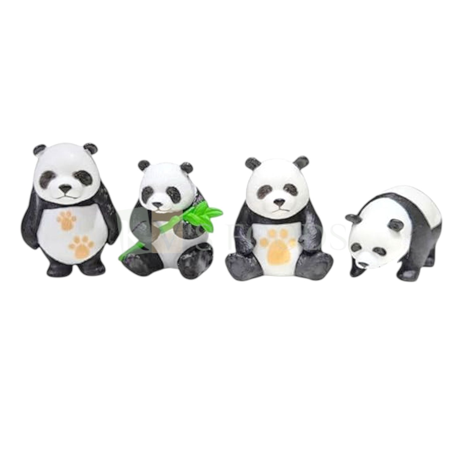 4PCs Different Actions Miniature Panda Set Figurines Cake Toppers, Zoo, Jungle Theme, Cartoon Characters, Kids, Childrens, Cute Animal  Birthday Party Cupcake Toppers, Play Toy DIY Cake Decorations