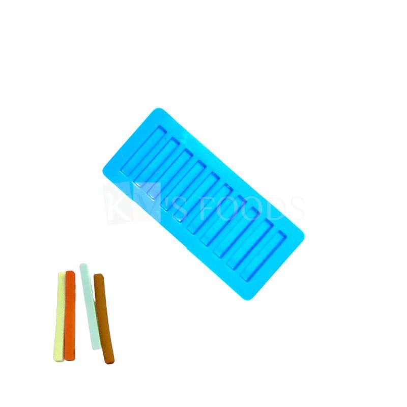 10 Cavity Small Rectangle Kitkat Chocolate Bar Silicone Mould, Jelly, Chalk Shape Candy Mould, Grid Tray, Cakes, Dessert Insert, Cupcake, Ice Cream Garnishing, Ice Cube Tray, Fondant, DIY Cake Decor