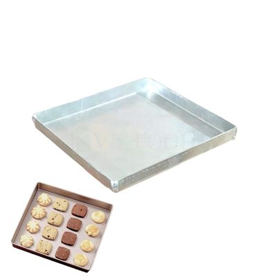 1PC Big Size 10.1x10.1x0.5 Inch, Cookie Tray, Aluminium  Silver Square Biscuits, Puff, Khari Baking Pan Mould, Bakeable Bakeware Tin for Ovens, Kitchen Accessory, 1/2 Inch Height Nankhatai Tray Mold