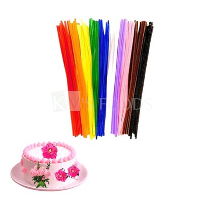 100PCS Multi-Colour Pipe Cleaners Set, Flexible Chenille Stems for DIY Flowers, Length ~ 11 to 12 Inch, Art and Crafts, Girls Birthday DIY Cake Decorations, Toy Making, Gift Wrapping, Party Decoration