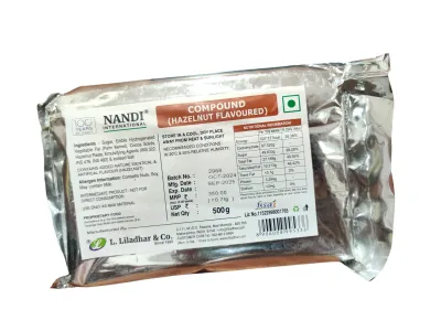 Nandi Hazelnut Flavoured Chocolate Compound 500gm Nandi Hazelnut Flavoured Chocolate Compound 500gm