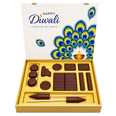 Set of 10 PCS Square Diwali Fire Crackers Cavity, Fatake Boxes, Diwali Printed Chocolate Slider Box Festive Design Patterns and Colour Packaging DIY Gift box
