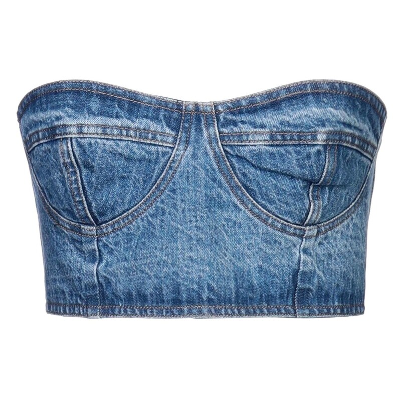 Short Denim Bustier for Women