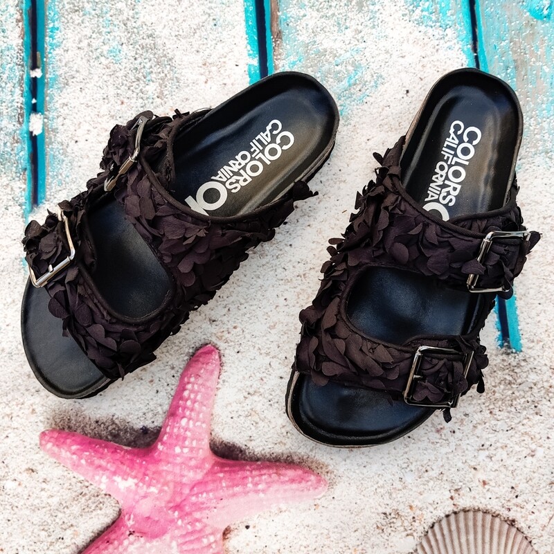 Mules with Black Flower Petals