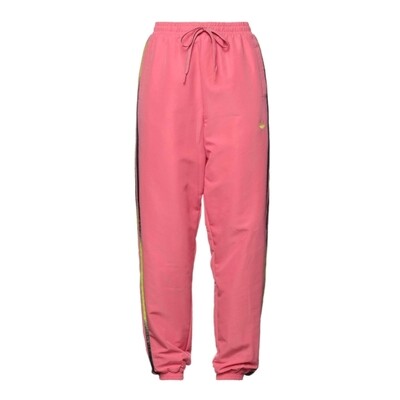 Pink jogging pants for women with high waist and side stripes - Adidas