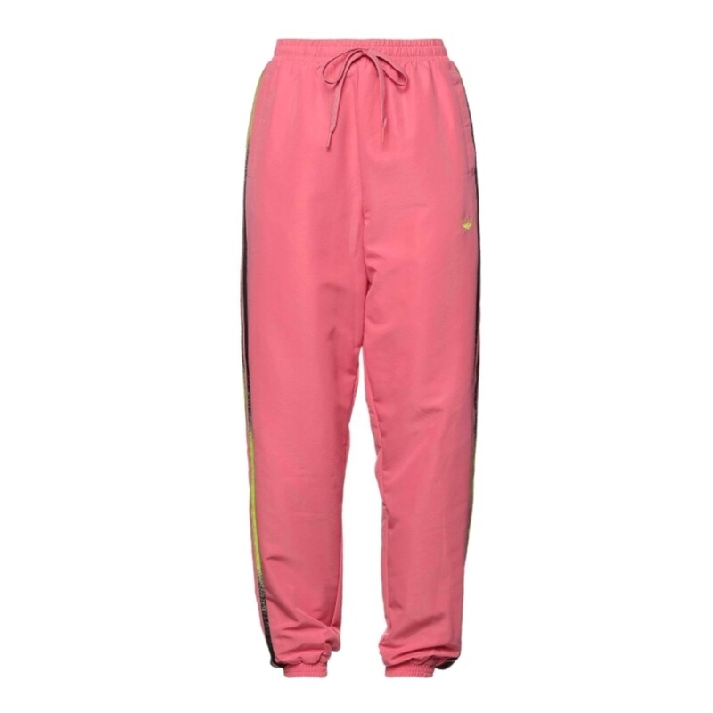 Pink jogging pants for women with high waist and side stripes - Adidas