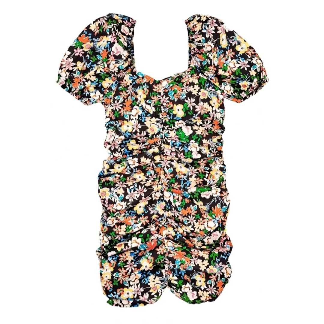 Fitted Ruched Floral Dress - Kaos