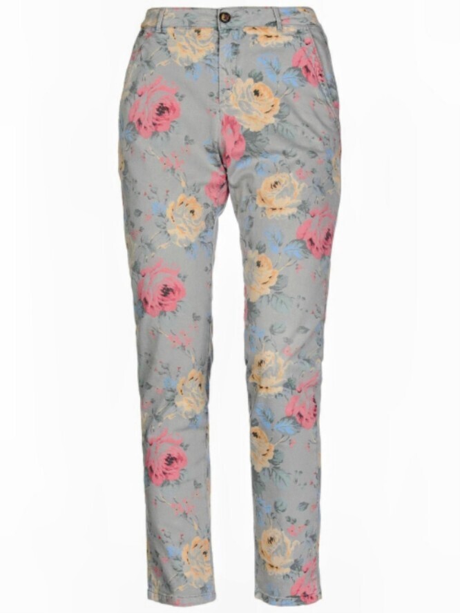Floral Chino Pant in Grey for Women