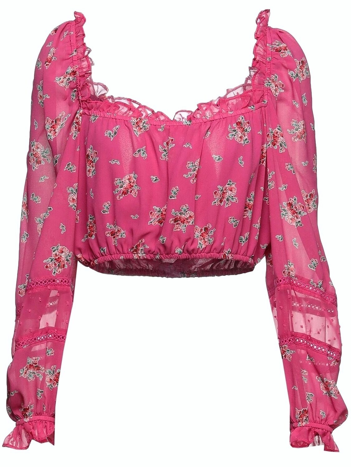 Floral Pink Crop Top Glamorous - Size 40 EU