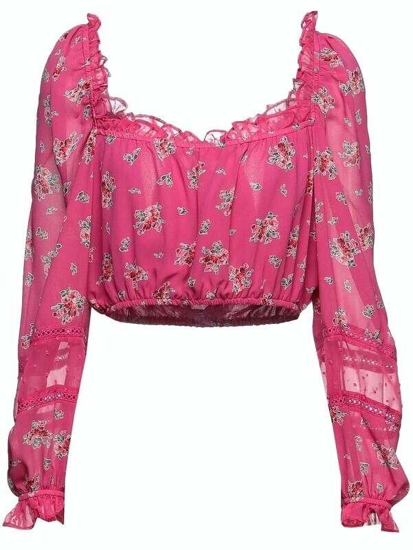 Floral Pink Crop Top Glamorous - Size 40 EU