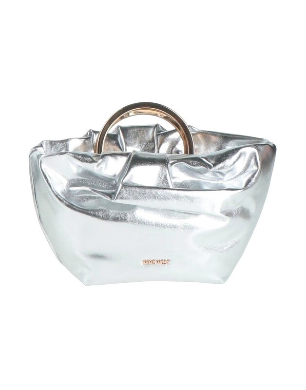 Small Silver Leather Shoulder Bag for Women