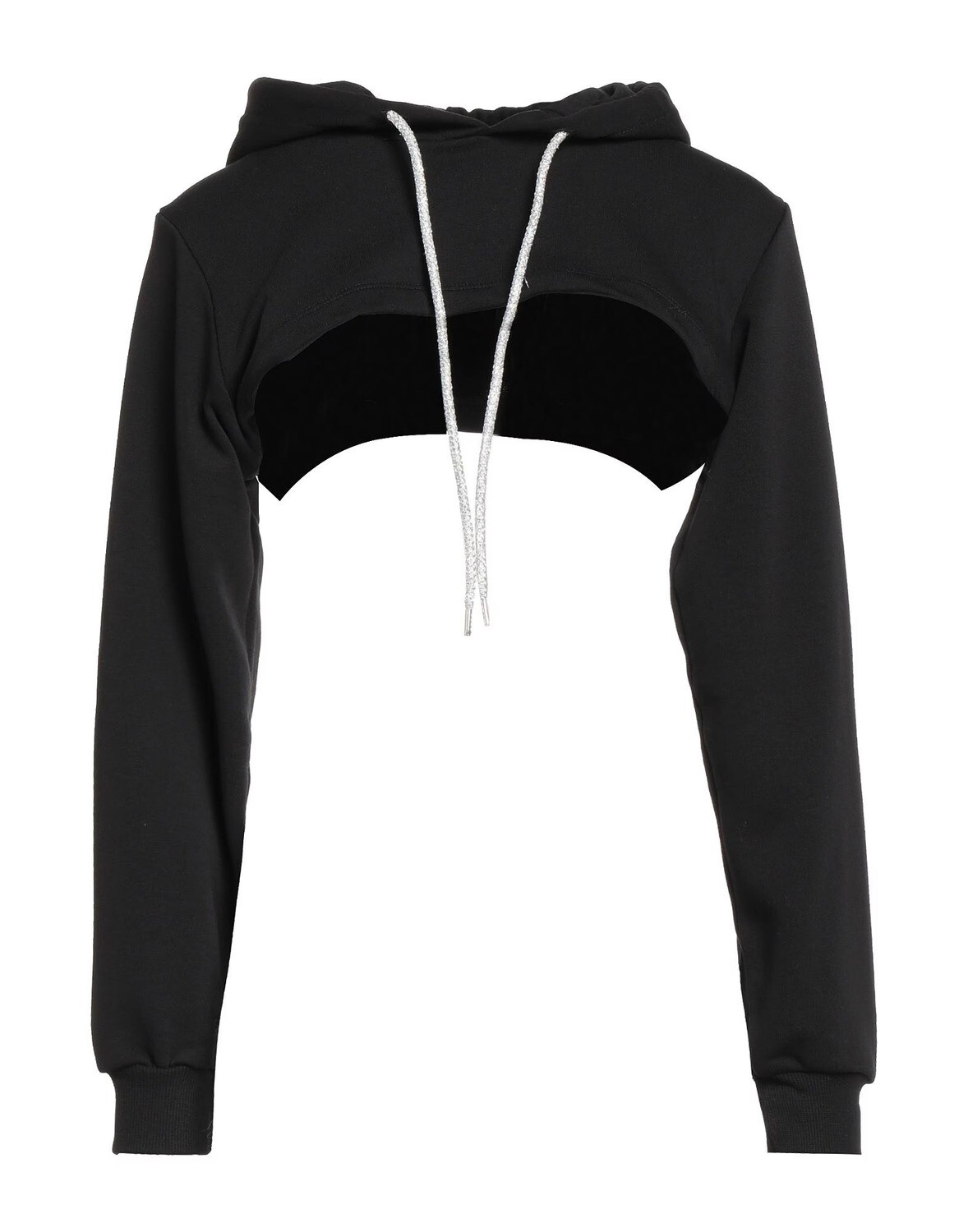 Stylish Women&#39;s Black Cropped Hoodie