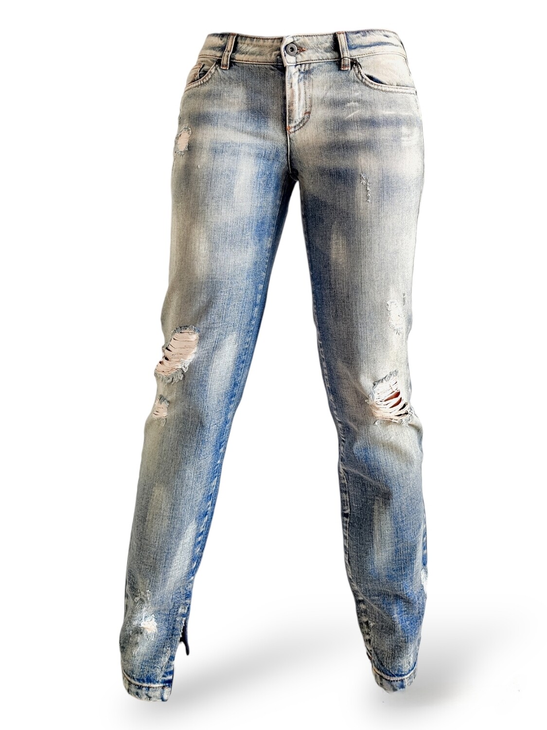 Slim Jeans for Women Low Waist, Light Wash - Vintage - Dolce &amp; Gabbana