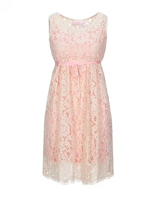 Short Sleeveless Lace Dress Beige Elegant Feminine