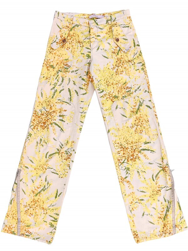 Pantalon fleuri beige femme - Red valentino -Vintage 
