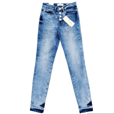 Light Blue High-Waisted Skinny Jeans for Women