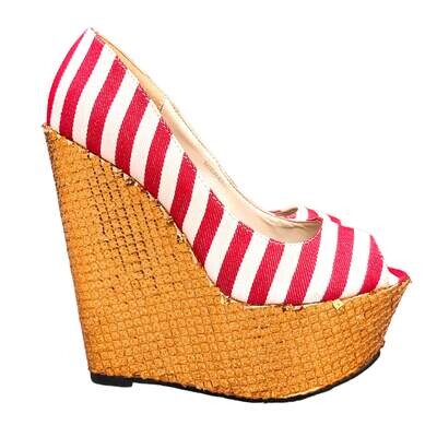 Open-Toe Vintage Heeled Shoe - Redkiss - Size 8