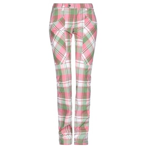 Pantalon Ă carreaux femme rose â Slim-Fit cigarette - 36 Pantalon carreaux femme coton - Jeckerson