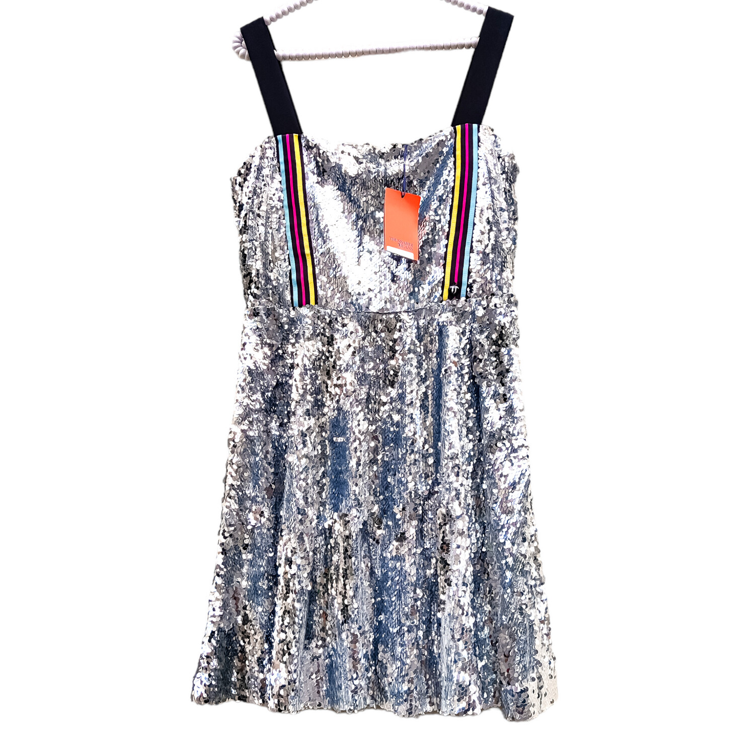 Robe courte paillettes évasée – argenté – 40 • 42