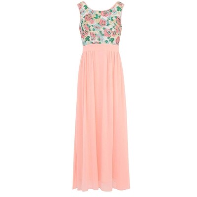 Women’s Long Pink Ceremony Dress Sleeveless